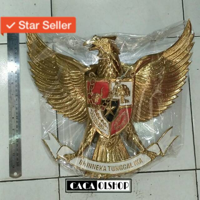 Patung Lambang Garuda Dinding Kuningan 30cm