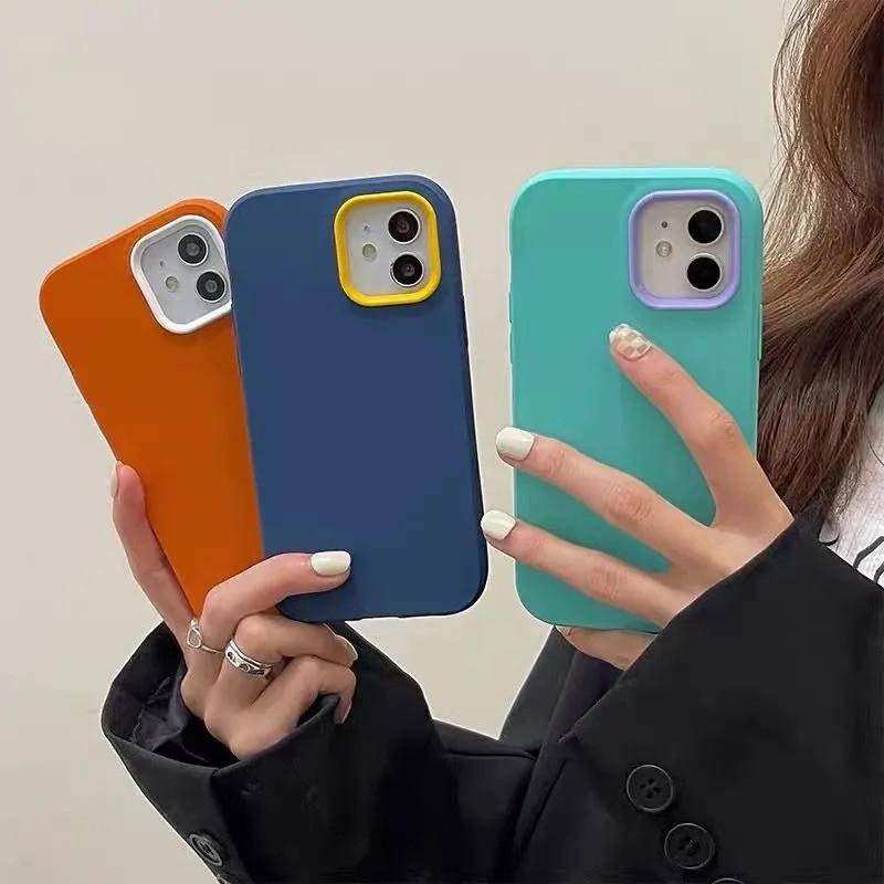 Soft Case Hp Warna-Warni Tahan Goncangan Untuk Iphone 13 / 11 / 12pro Max / 7 / 8plus / X / Xs Max / Xr / Se 2020