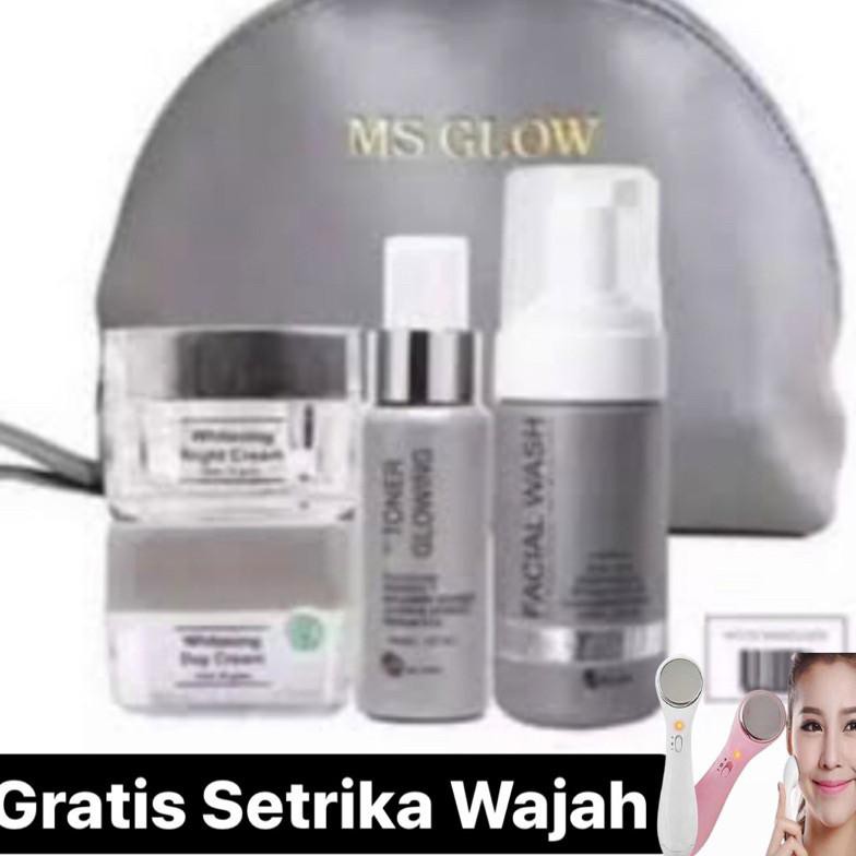 Ms glow- CoD ORI [paket whitening + Free setrika wajah + free pouch