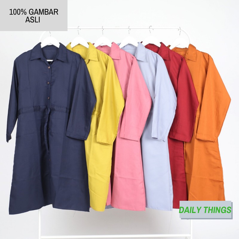 Daily Things Tunik Lebaran Kancing Serut Karin Fit XL LD 100cm