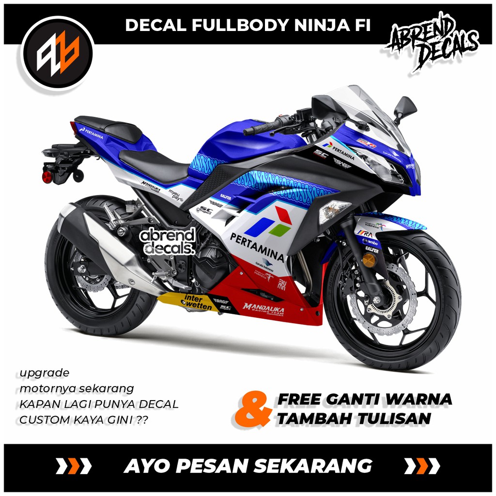 DECAL STICKER FULLBODY NINJA 250 FI MANDALIKA / STIKER NINJA FI / ACCESORIES BODY MOTOR NINJA 250 FI