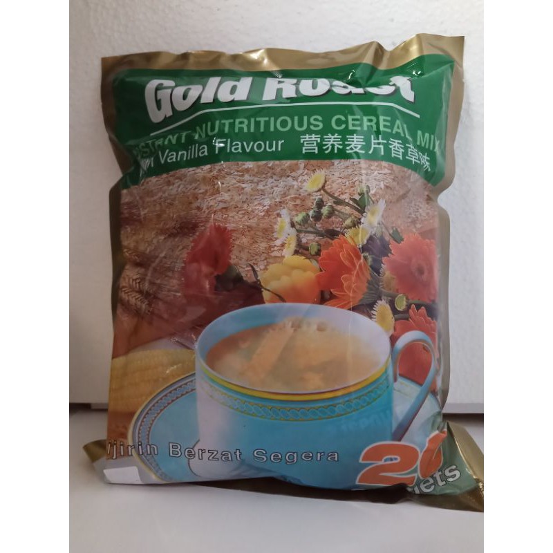

Gold Roast Vanila GOLD ROAST 20 SACHET INSTANT NUTRITIOUS CEREAL MIK with Vanilla flavour,