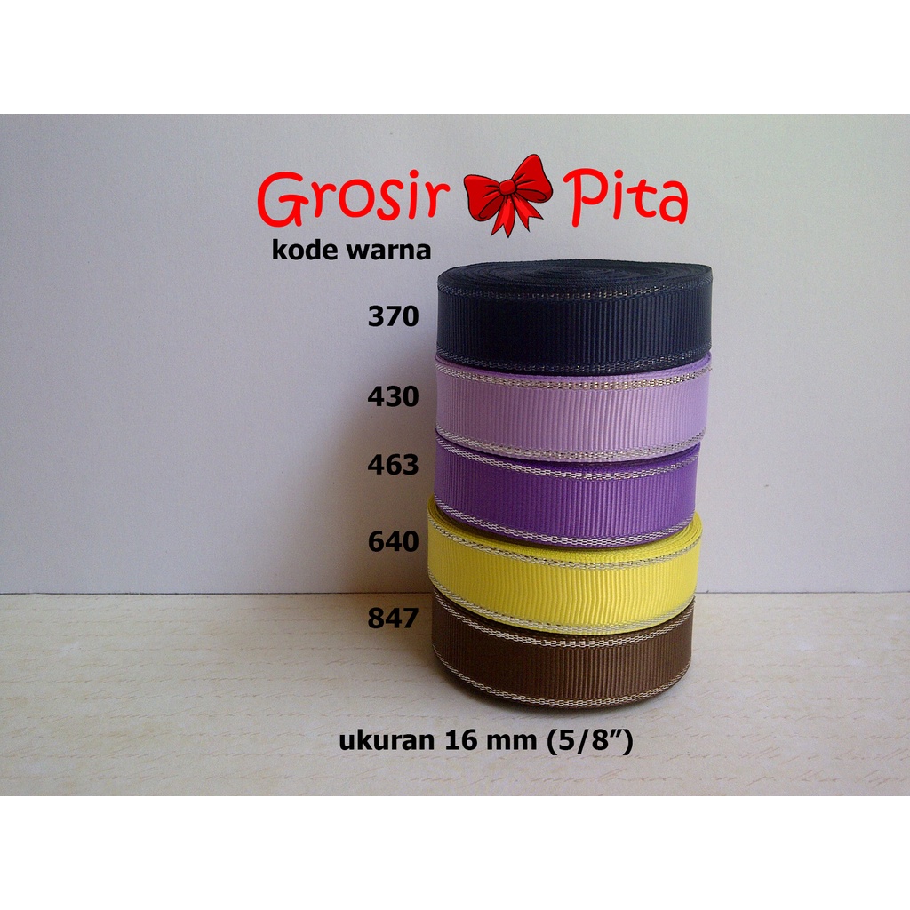 

(25 yard) Pita Grosgrain Glitter Silver ukuran 1,6 cm (5/8″) pg 3 | Pita Premium | Toko Bahan Craft | Grosir Pita