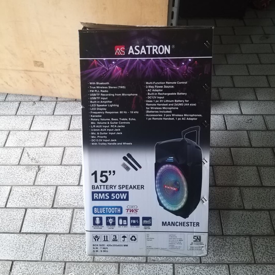 ASATRON Speaker Bluetooth Portable Manchester 15 inch MANCHESTER