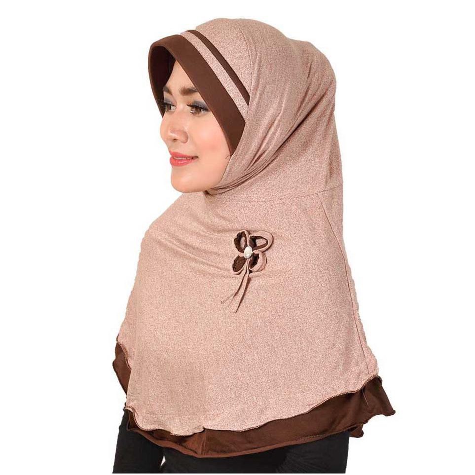 Jilbab Casual Wanita Muslimah Java Seven COKLAT AS SYRO JS 1042