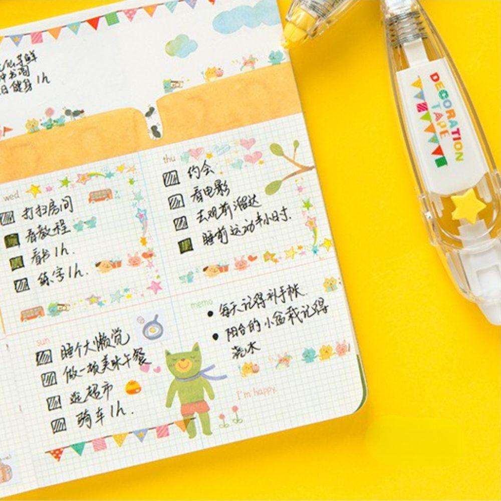 Mxbeauty Pita Koreksi Hewan Bunga Scrapbook Pasokan Sekolah Hand Diary Tipe Press