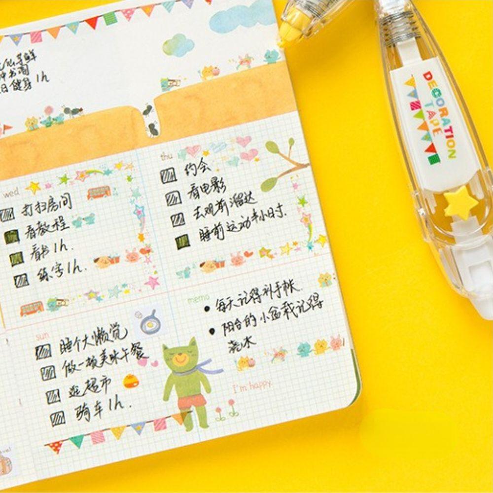 Lanfy Correction Tape Kawaii Flowers Scrapbook Akun Tangan DIY Diary Tipe Press