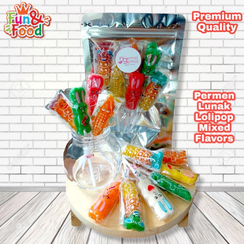 

Permen Lunak Lolipop Mixed Flavors Gambar Karakter Lucu Kualitas Premium