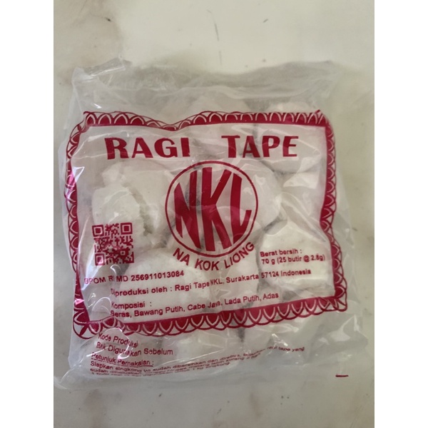 

RAGI TAPE NKL( NA KOK LIONG ) 70 gram