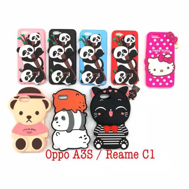 SOFT CASE BONEKA 3D//OPPO A3S-A5(NON FINGER)//REAL ME C1(NON FINGER)