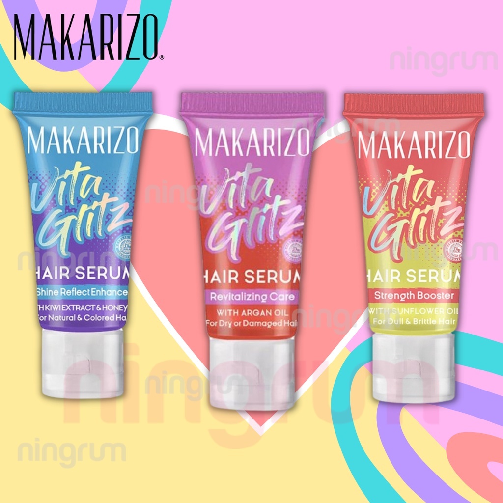 Ningrum - MAKARIZO Vitaglitz Hair Serum Strength Booster | Shine Reflect Enhancer 8mL | Serum Rambut - 6305