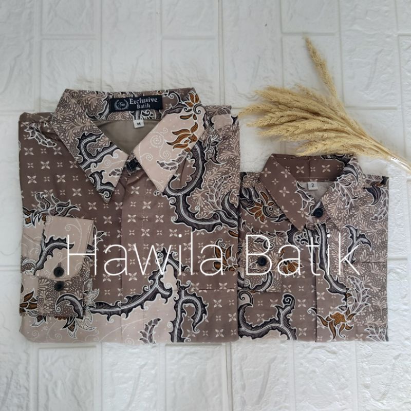 Batik Couple Ayah Anak Katun Premium Lapis Furing