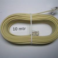 Kabel Telepon 10M + Jack RJ11 Sambungan Telephone Cable Crimp RJ 11 10 Meter Kabel telpon Siap Pakai Langsung Pasang