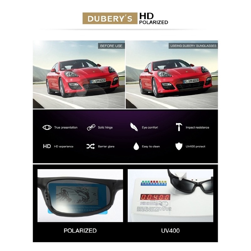 (YUZHU) Bayar di Tempat Terpolarisasi Kacamata Pria Square Driver Shade Classical Sunglasses Women/Men