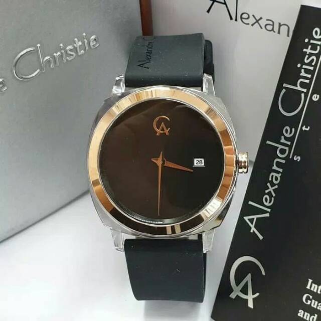 JAM TANGAN WANITA ALEXANDRE CHRISTIE AC 2763 CEWEK ROSEGOLD BLACK / ROSE GOLD HITAM ORIGINAL