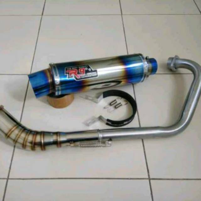 knalpot R9 MUGELO VIXION FU SONIC GSX TIGER VERZA MEGAPRO R15 CBR150R CBNEW MX DLL