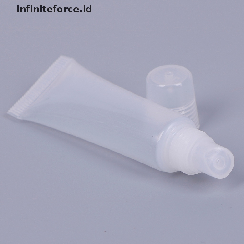 (Infiniteforce.Id) 10pcs / Set Botol Kosong Bahan Plastik Ukuran 8 / 15ml Untuk Lip Gloss / Balm