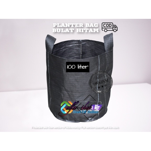 Planter bag 100 liter bulat hitam -pot - kebun - taman - polybag - media tanam