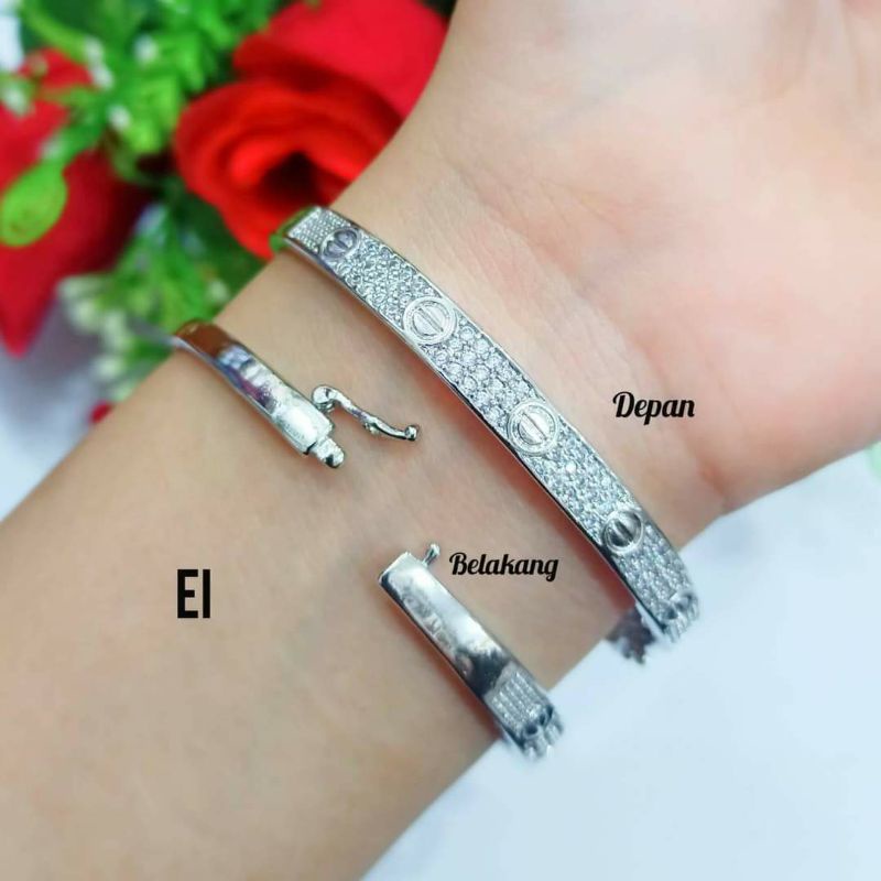GELANG CARTIER TITANIUM PERHIASAN WANITA ANTI KARAT DAN TIDAK LUNTUR PERHIASAN WANITA KEKINIAN