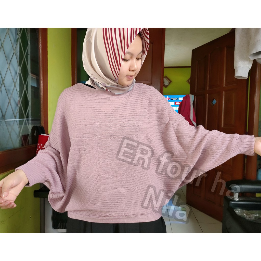 ZIKA batwing | sweater oversize | blouse rajut | lasperal fashion wanita | pakaian wanita-nila