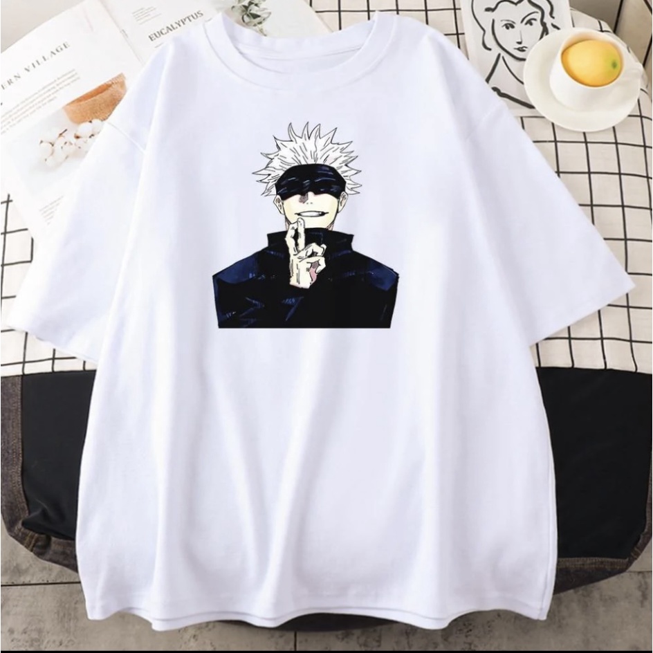 BRIGO Kaos Oversize Satoru Gojo II Kaos Oversize Print DTF II Kaos Jumbo Size Pria &amp; Wanita