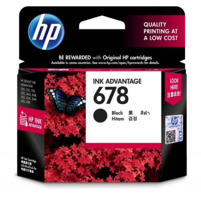 Tinta HP 678 Black HP678 HP678B Original Ink Advantage Cartridge