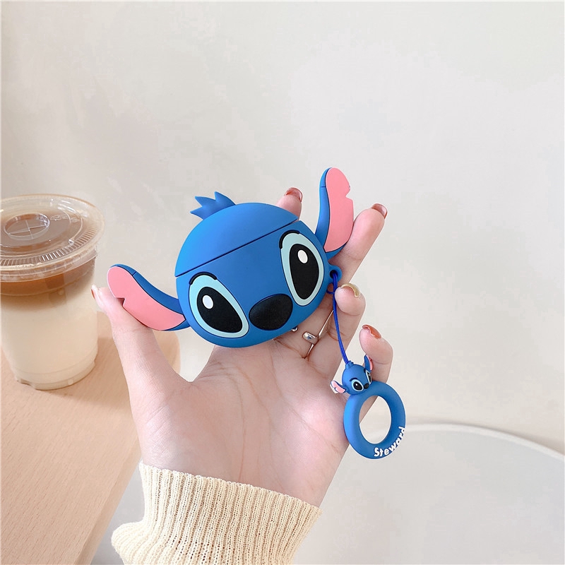 Soft Case Bahan Silikon Motif Kartun Stitch Untuk Airpods 1/2