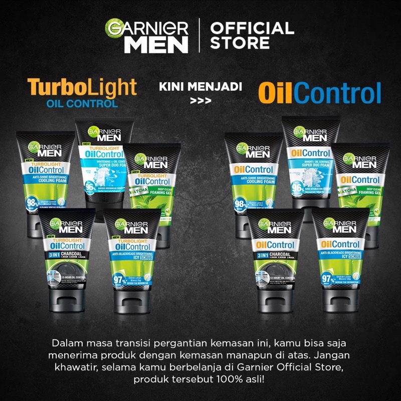 Garnier Men Turbo Light Oil Control Anti Blackhead Brightening Icy Scrub