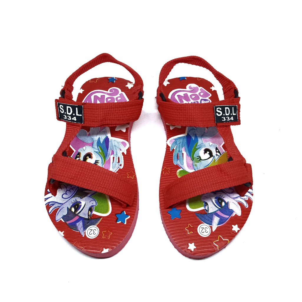 sandal gunung anak perempuan motif polkadot