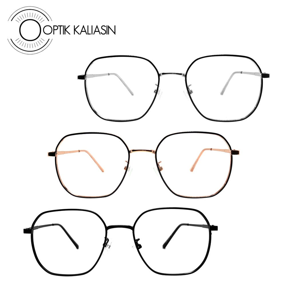 OPTIK KALIASIN - frame Kacamata pria wanita kotak besi tipis korea minus anti radiasi photochromic 0