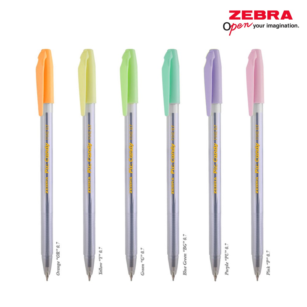 

ZEBRA Piccandy Pulpen Pena 0.7mm Ergonomic Design Ballpoint Pen Super Smooth Writing