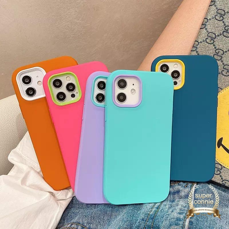 Casing Silikon Tpu Iphone 12 Pro Max 6 6s 7 8 Plus Xr X Xs Max Se 2020 11 12 13 Pro Max 3 In 1 Shockproof Warna Polos