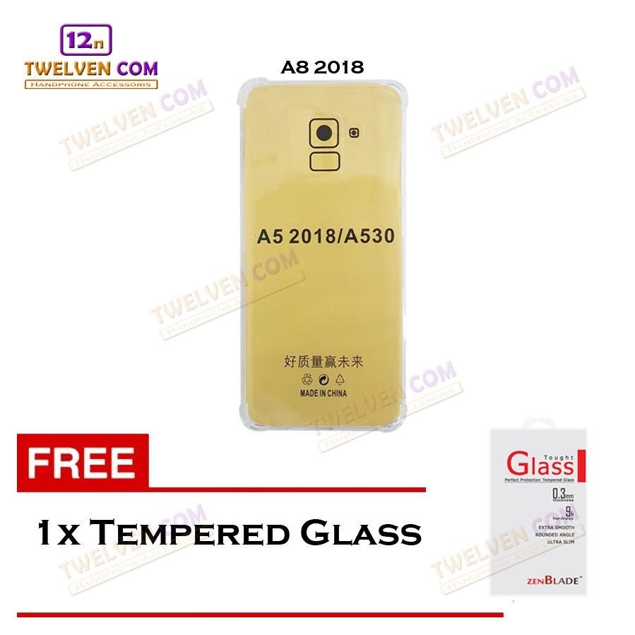 [FLASH SALE] Case Anti Crack Anti Shock Softcase Samsung A8 2018 - Free Tempered Glass