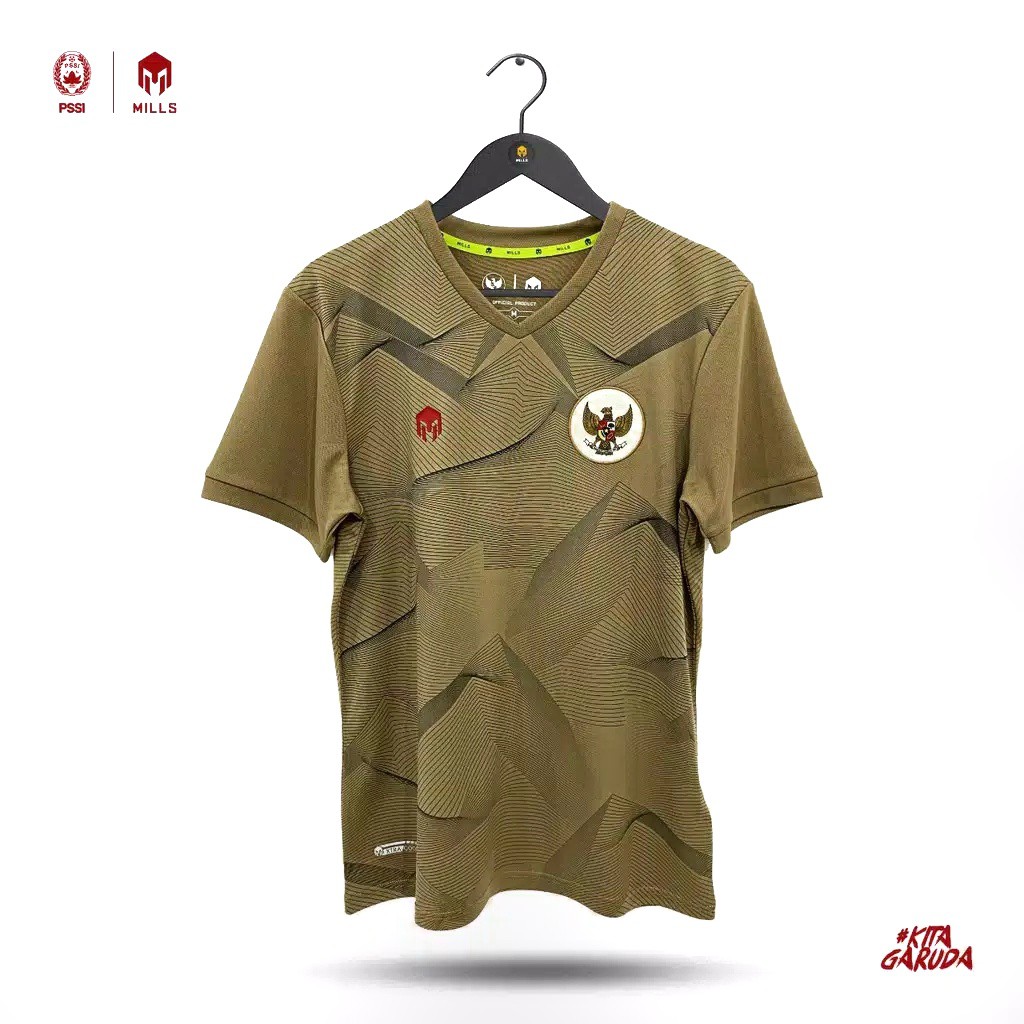 JERSEY TIMNAS GARUDA INDONESIA 2020 MILLS 1013GR BAJU LATIHAN TIMNAS TRAINING JERSEY TIMNAS GOLD