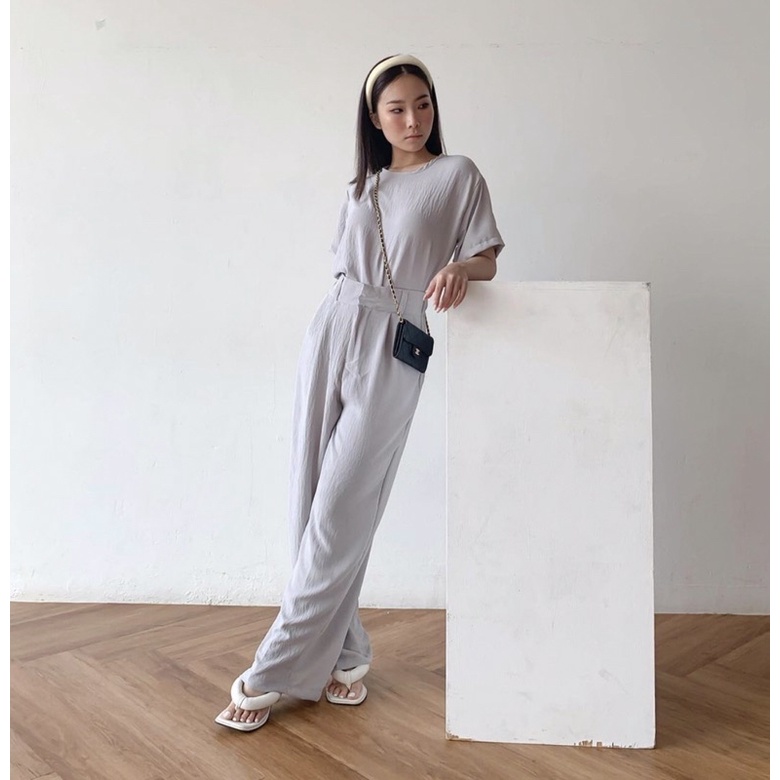 BIANCA 2 IN 1 SET - SETELAN WANITA KANTOR KOREA ( LONG PANTS ) SETELAN FORMAL KANTOR - PAKAIAN WANITA KANTORAN KOREA POLOS - HADIAH / KADO ULTAH CEWEK