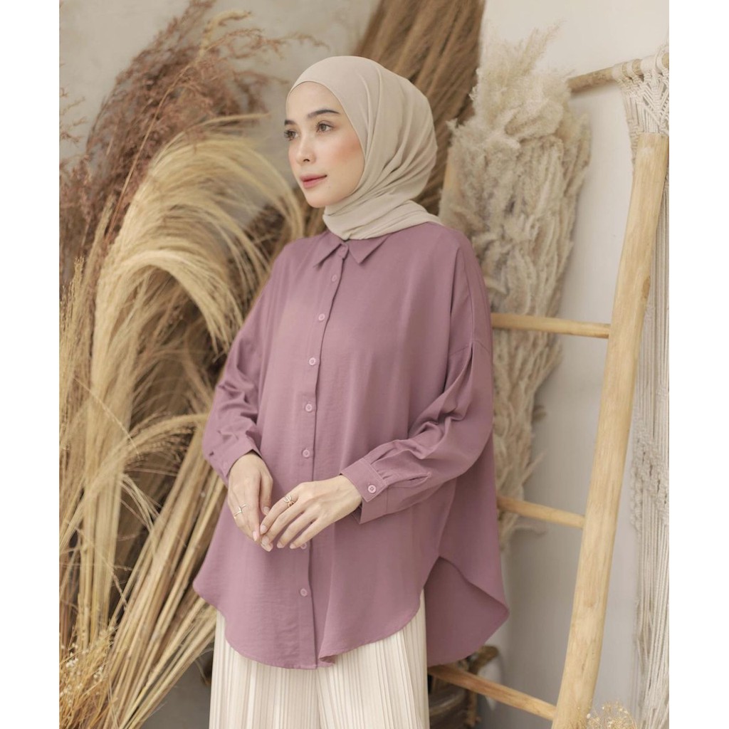 ALFAZZA/ ANISA BLOUSE/ BIGSIZE/JUMBO/ RAYON VISCOSE PREMIUM/FASHION WANITA /ATASAN RAYON POLOS/LILAC