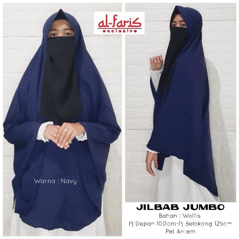 Jilbab Wolfis Super Jumbo pet antem syari jilbab instan