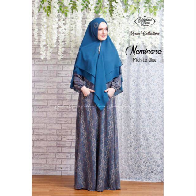 Gamis Jawhara syari Naminara Midnite blue