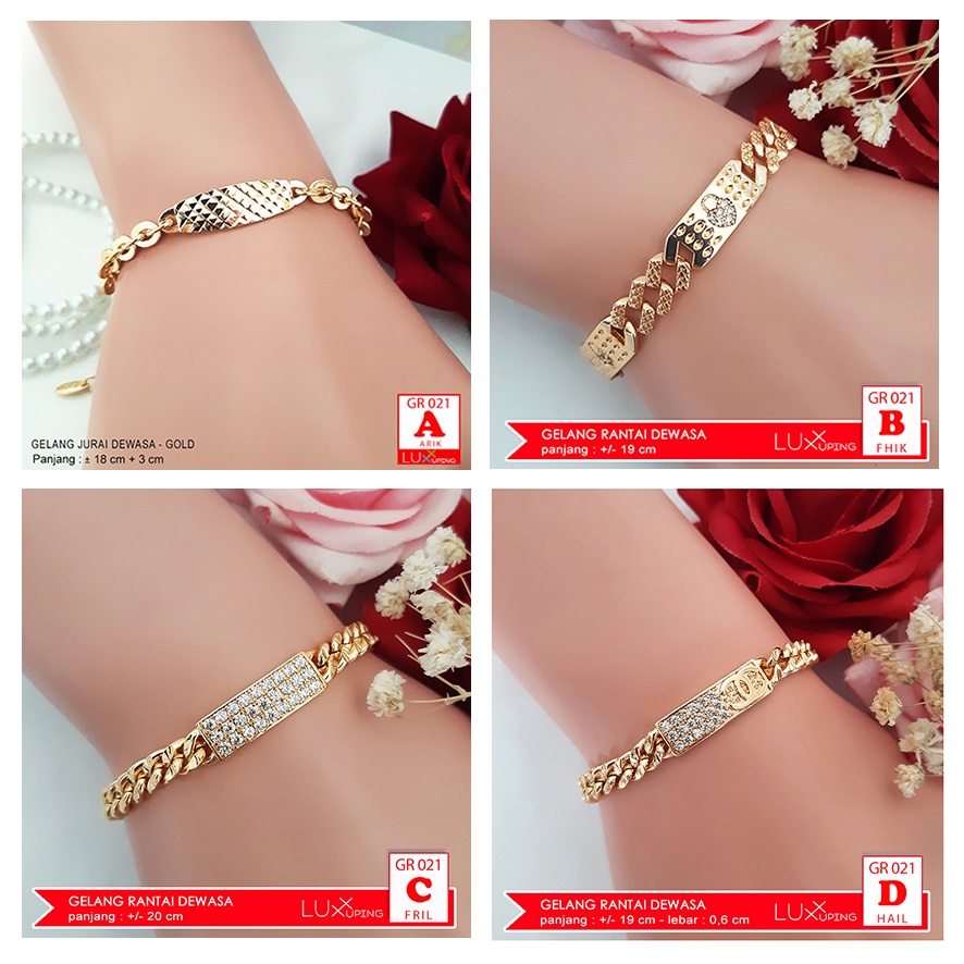 GR 021 Gelang Rantai Dewasa Laris Mata Zirkon Gelang Tangan Rantai Terlaris gelang Best Seller Perhi