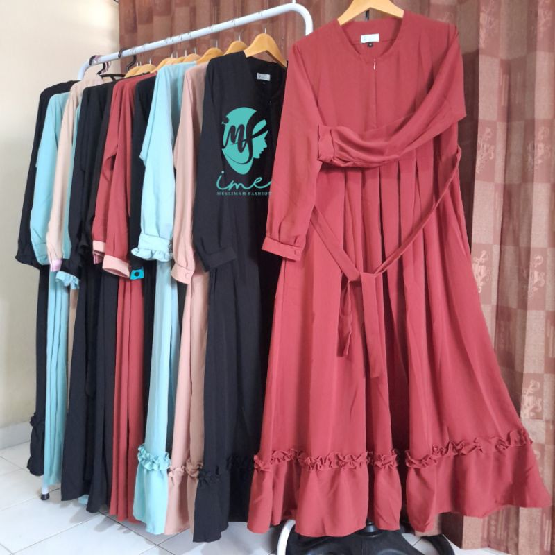 Gamis Ice Cream Merah Bata