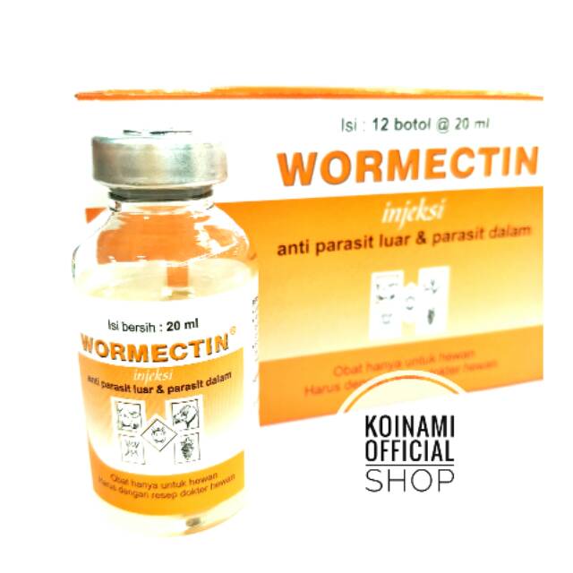 WORMECTIN 20 ml / obat jamur parasit scabies cacing / hewan / kucing anjing kelinci / pet / babi / Medion