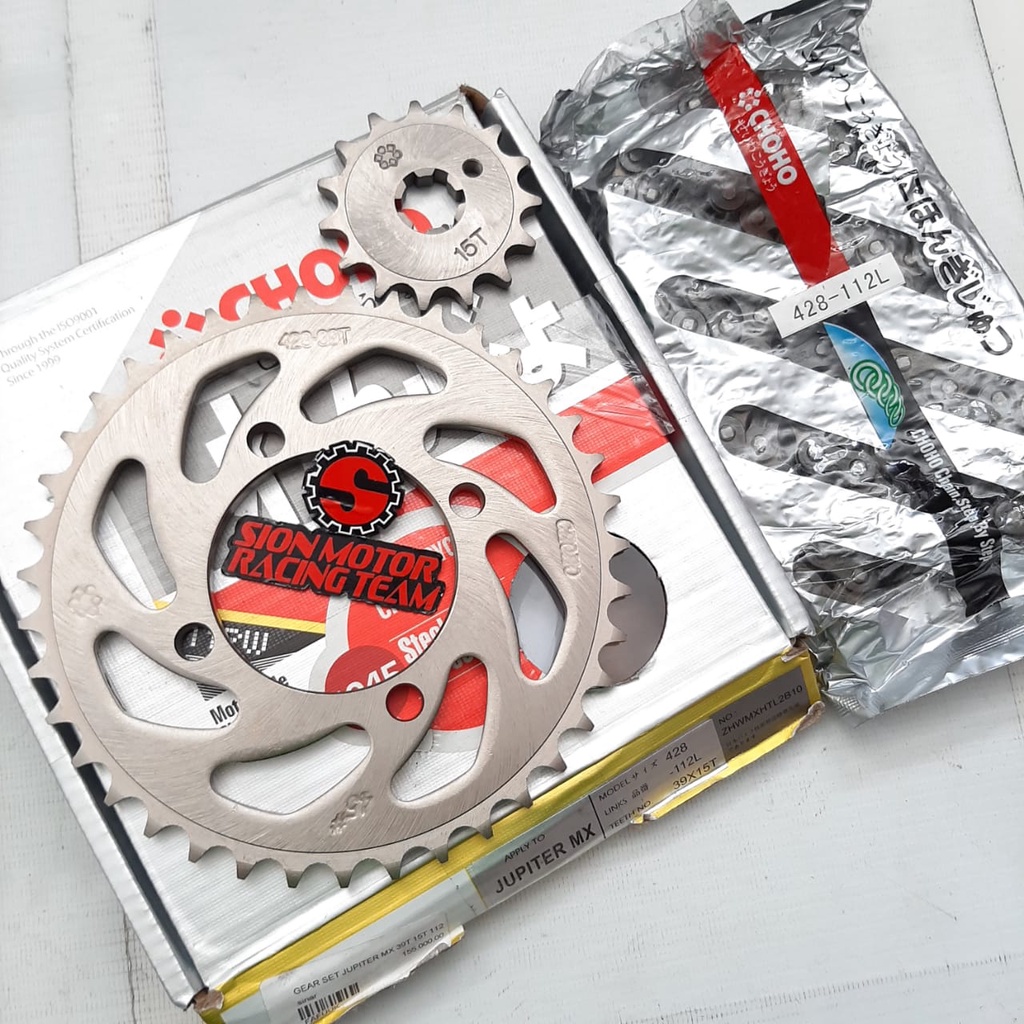 Paket Gir Gear Set / Sprocket Assy Yamaha Jupiter MX Lama / Sniper MX Choho 428 - 112L 39T - 15T-2