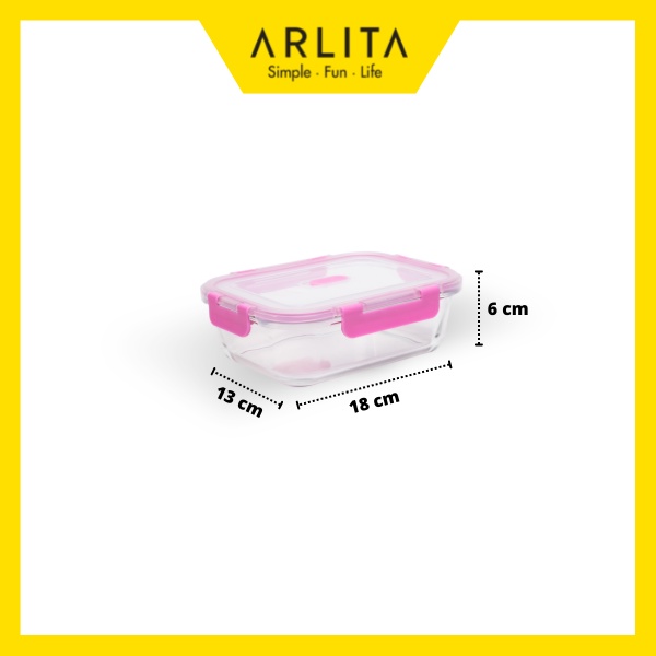 ARLITA ROSE SET - RECTANGLE - GLASS CONTAINER SET ISI 3