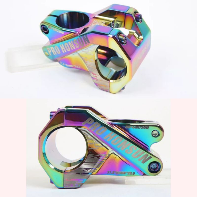 Pro Honsun Stem 31.8 mm Panjang 50 mm  Stem Handlebar Sepeda AM DH Rainbow