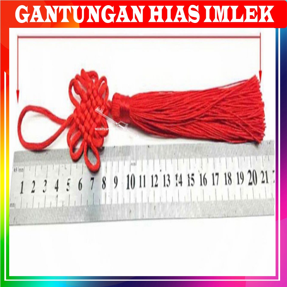 Gantungan Hias Imlek Fortune Tasel Tassel Gantungan Chinese New Year CHINESE KNOTS Fortune GIOK Merah Rumbai Polos