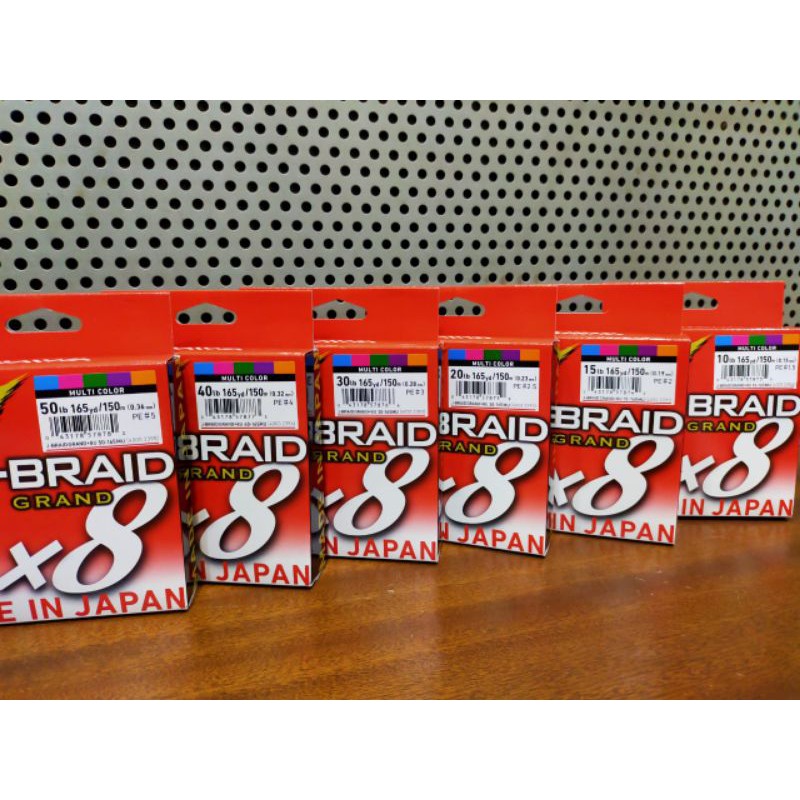 SENAR PE DAIWA J BRAID GRAND X8 150M MULTICOLOUR