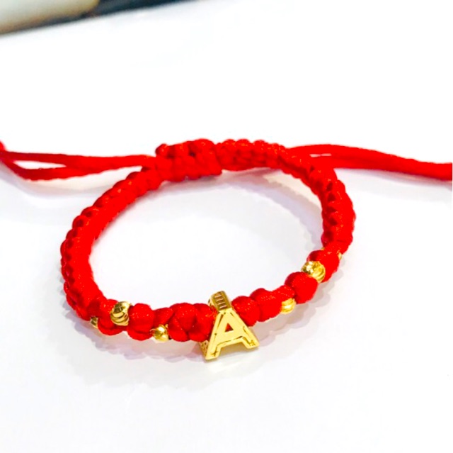 Gelang nama / gelang huruf / gelang tali / gelang alphabet / gelang lapis emas / gelang inisial