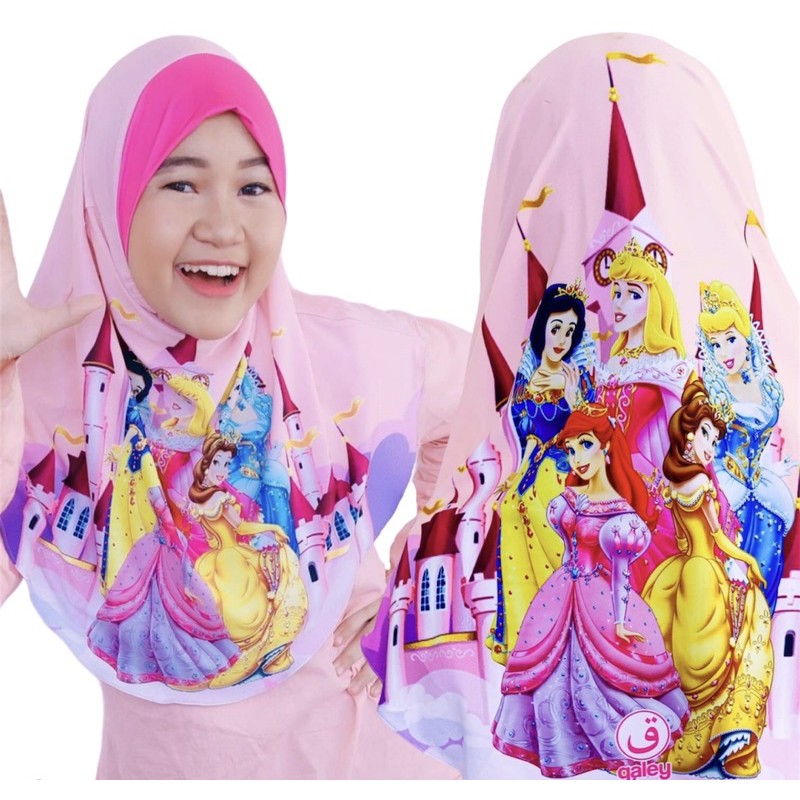 BERGO HIJAB INSTANT PRINTING ANAK MOTIF QUEEN / JILBAB LUCU ANAK KARAKTER LUCU