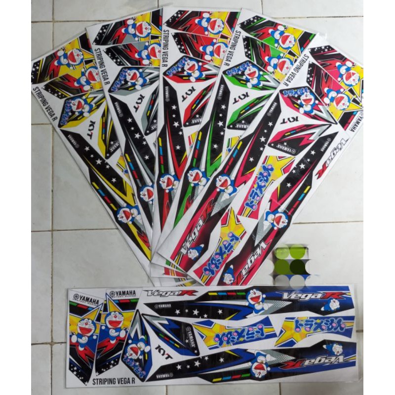 Striping Sticker Motor Variasi Yamaha Vega R Lama New DORAEMON