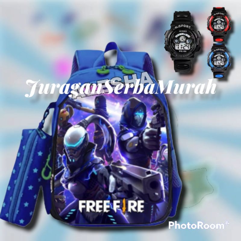 Tas Ransel Sekolah Anak laki laki Paud TK SD Karakter FF dan Super Hero Murah FreeFire